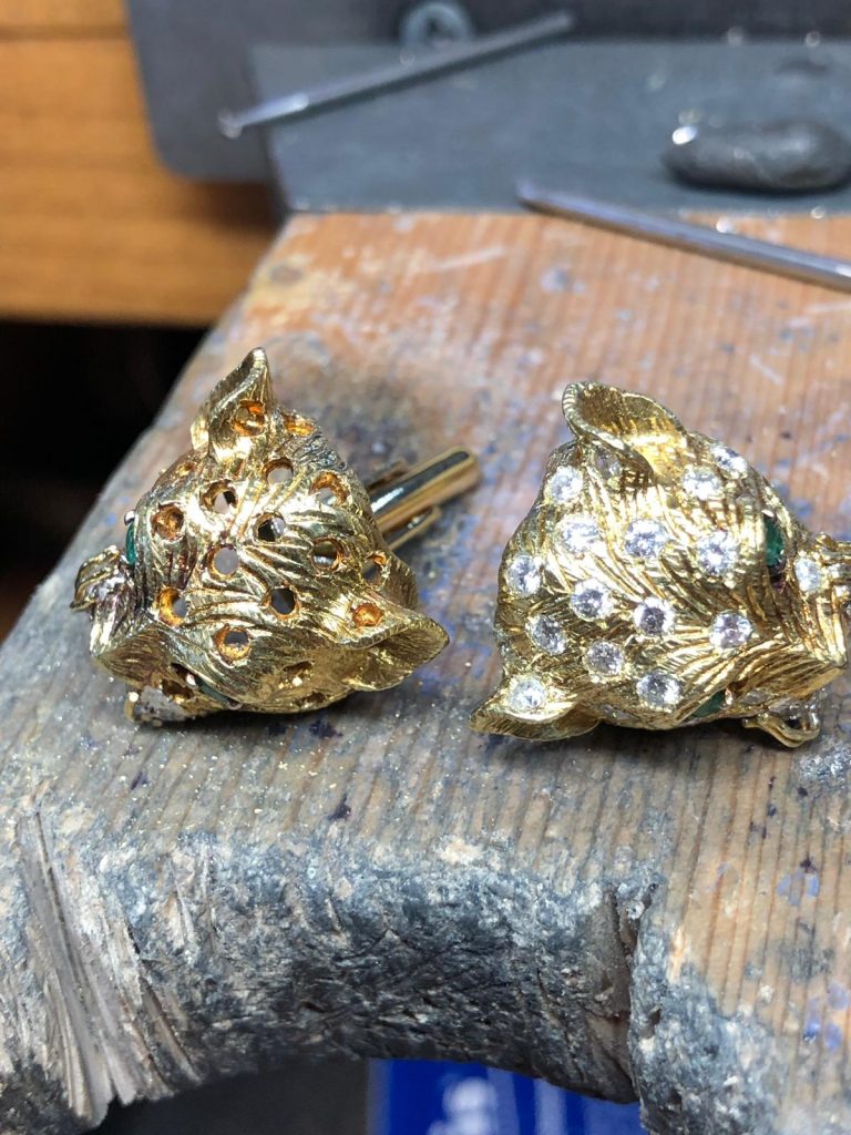 precious gemstone yellow gold earrings