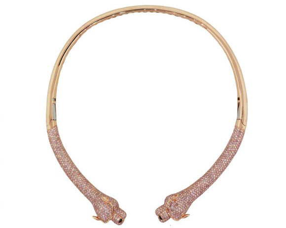 puma pink diamond necklace