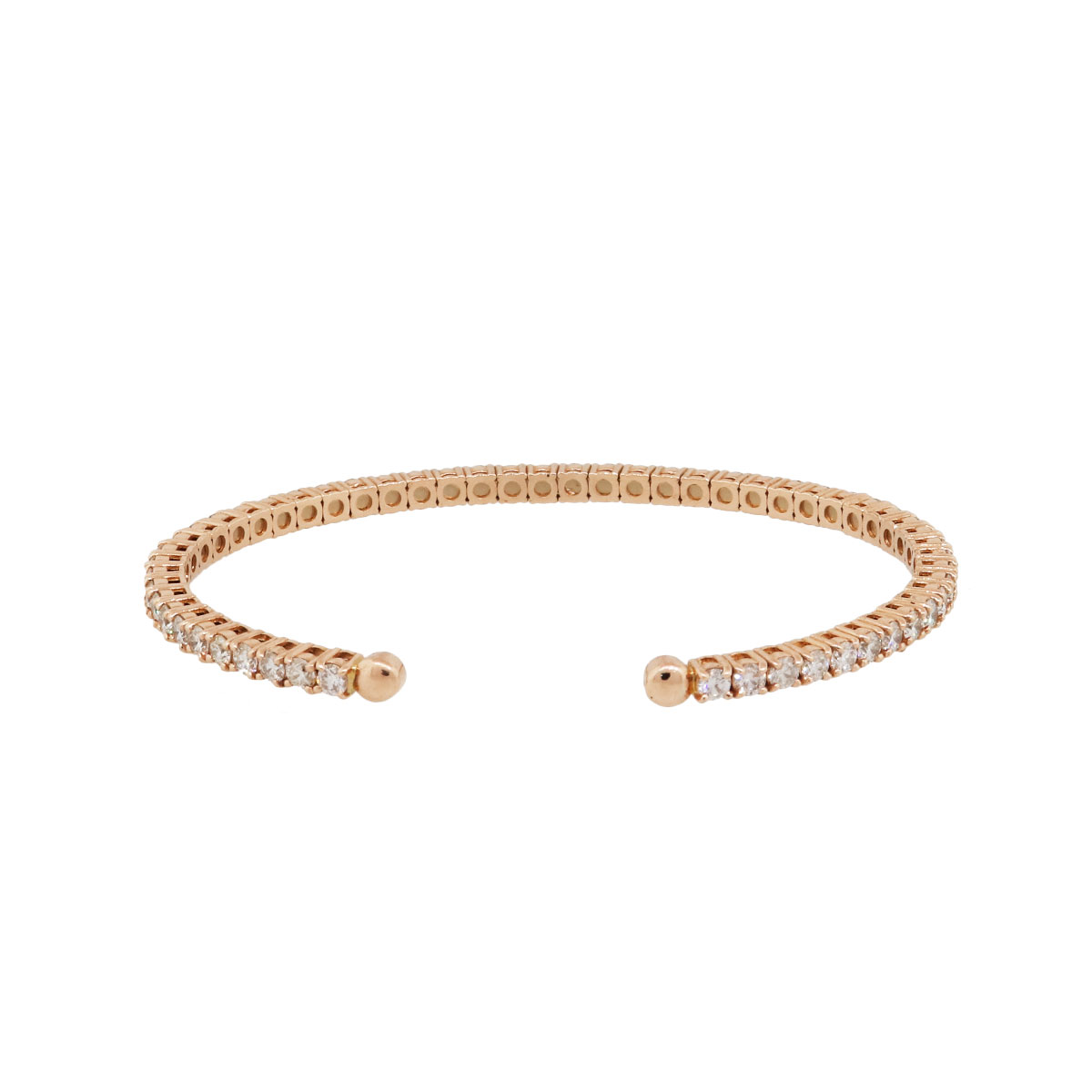 14k Rose Gold 5.20ctw Diamond Cuff Bracelet - Raymond Lee Jewelers