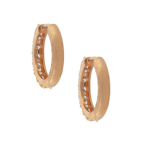 14k Rose Gold 0.66ctw Round Diamond Huggie Earrings
