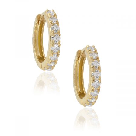 14k Yellow Gold 0.66ctw Round Diamond Huggie Earrings