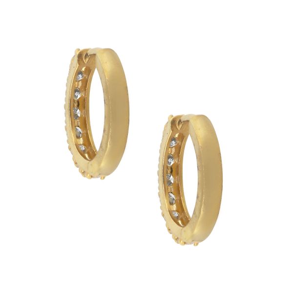 14k Yellow Gold 0.66ctw Round Diamond Huggie Earrings