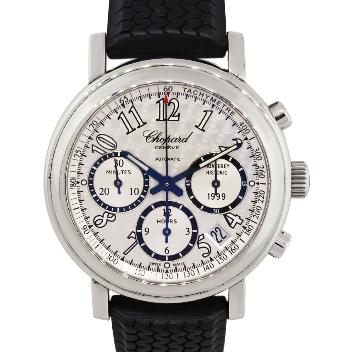 Chopard 8331 Mille Miglia Silver Chronograph Dial Rubber Strap Watch ...