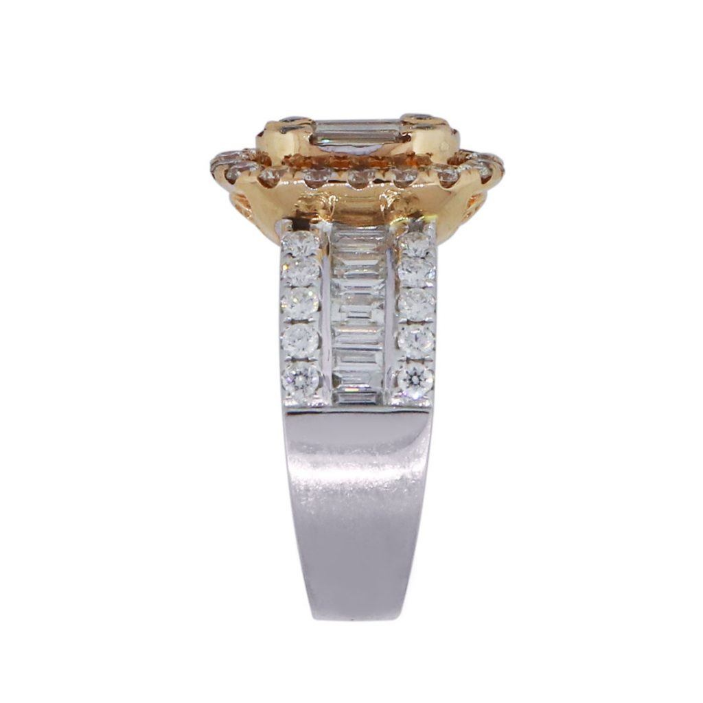 rose gold and white gold diamond ring