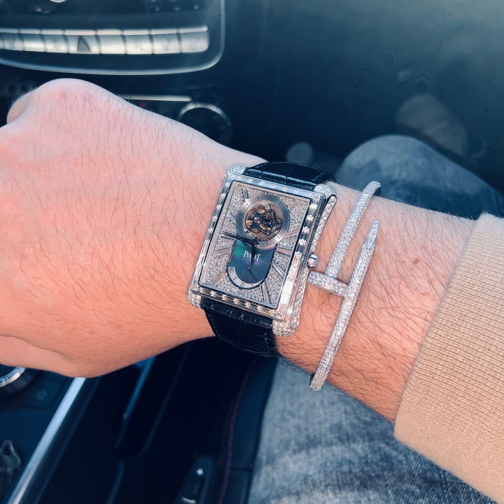 fine jewelry diamond Cartier bracelet and piaget watch 
