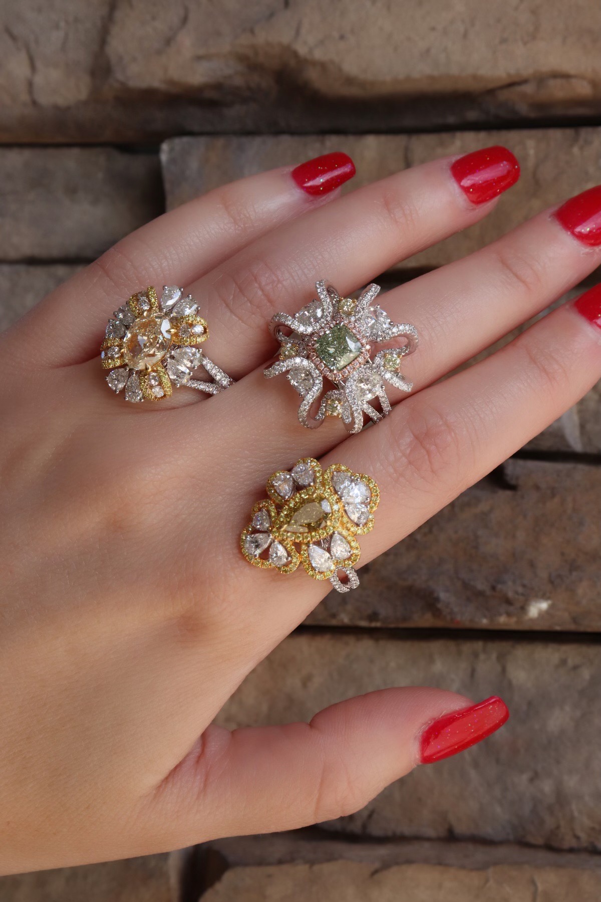 Flower With Leaf Ring Floral Silver Rings for Women Nature 