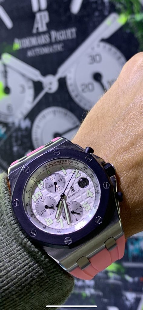 ap with pink strap