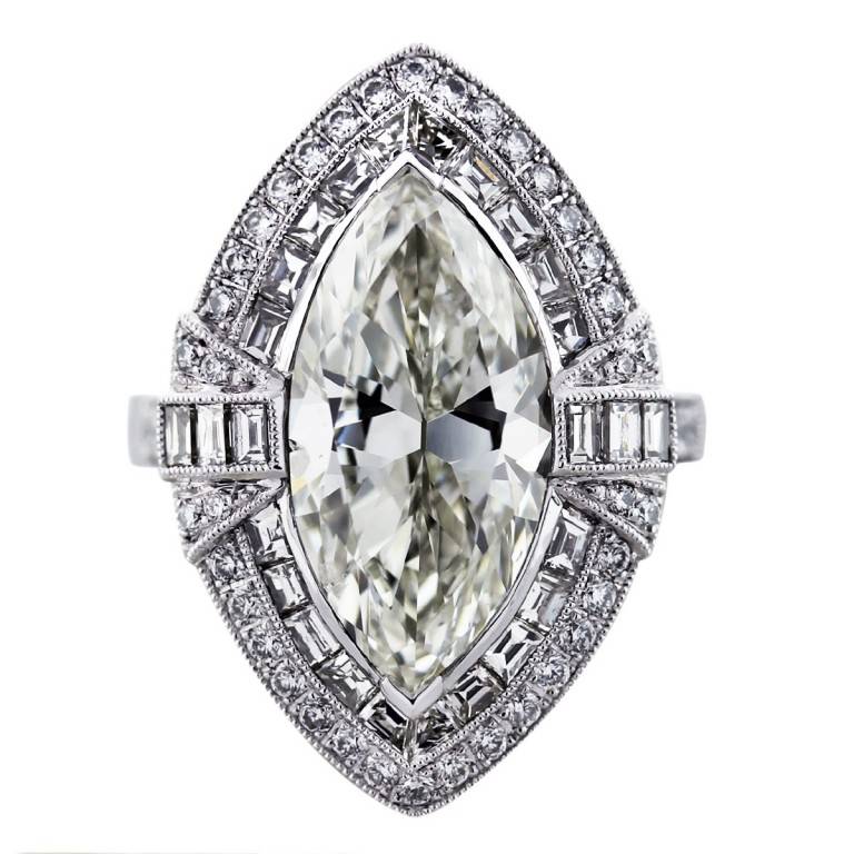marquise diamond vintage engagement ring