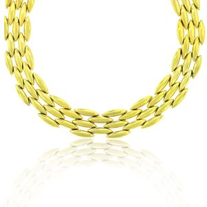 Cartier 18k Yellow Gold Vintage 3 Row Choker Necklace