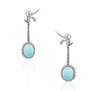 Turquoise diamond earrings