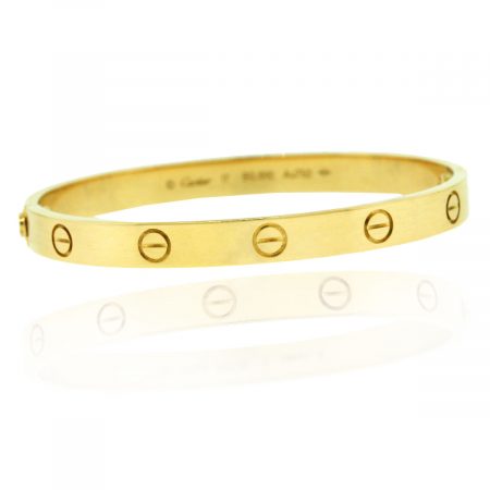 Cartier 18k Yellow Gold Size 17 Love Bangle Bracelet New Style Screw System