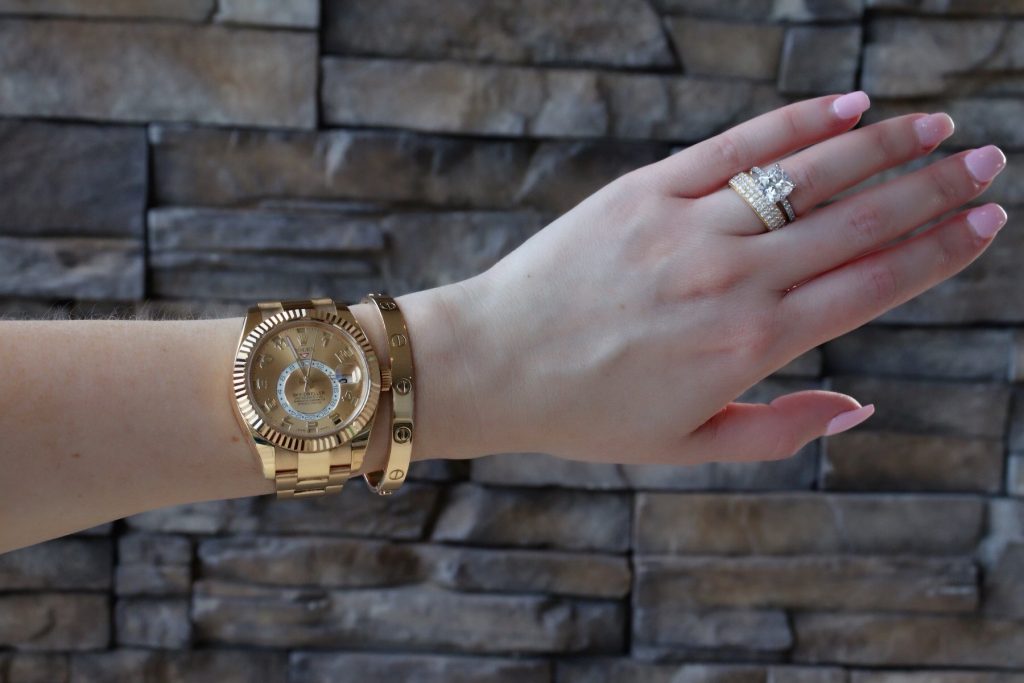 Cartier love bracelet with rolex