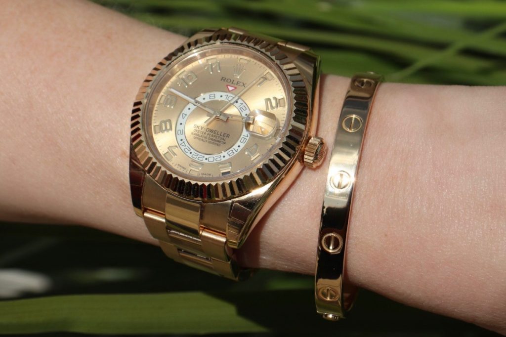 watch and Cartier love bracelet