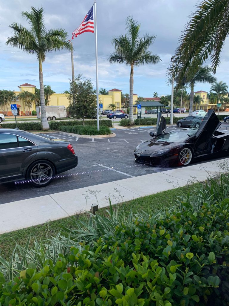 black on black aventador