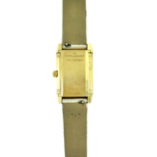 Jaeger LeCoultre 265.1.08 Reverso 18k Yellow Gold Diamond Bezel Women's Watch