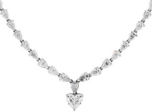 diamond necklace with heart pendant
