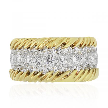 Two tone diamond band