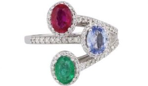 multi colored sapphire ring