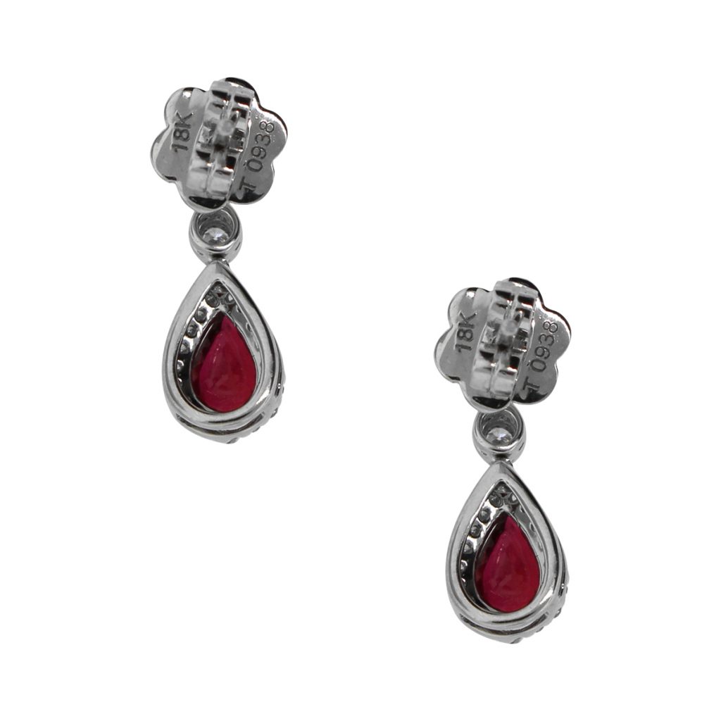 Diamonds ruby earrings