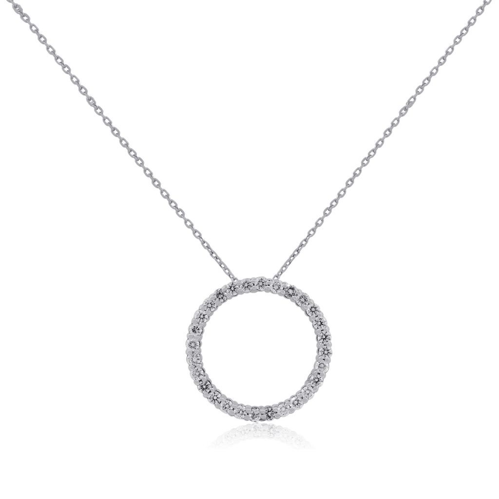 Diamond circle pendant necklace