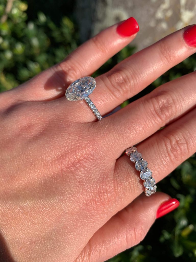 oval engagement rings and oval eternity rings