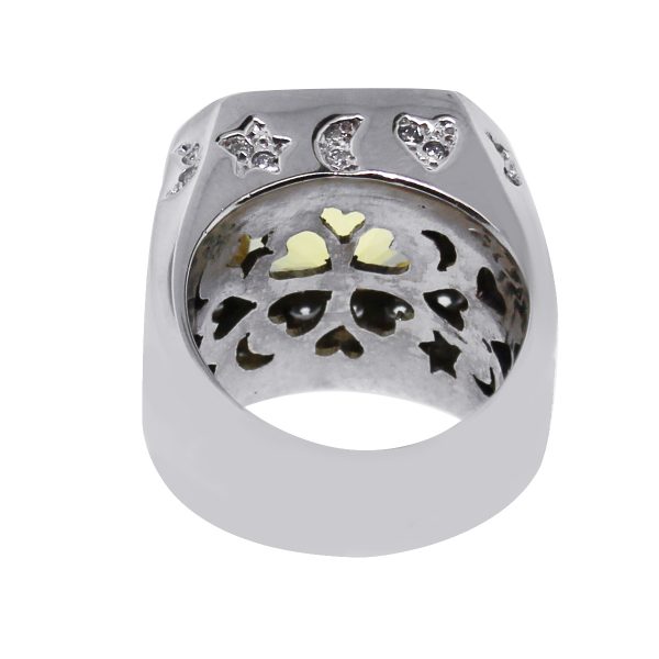 Yellow Sapphire Diamond Mens Ring