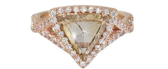 triangle diamond engagement ring