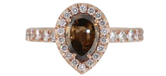 fancy brown rose gold engagement ring