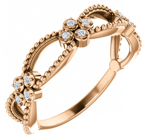 rose gold fashion diamond rings for women