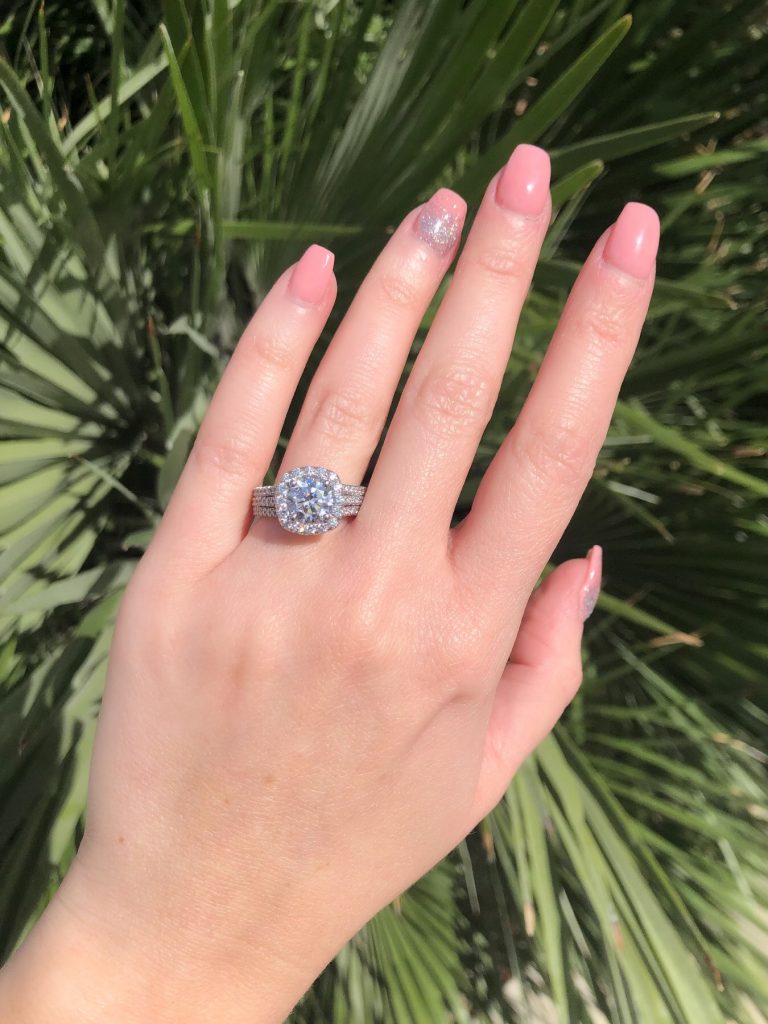 unique contemporary halo engagement ring