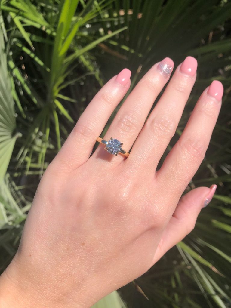 engagement rings, custom engagement rings, solitaire engagement ring  embellished with a four prong signature head item 126429