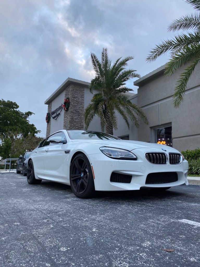 new white BMW m6 gran coupe 