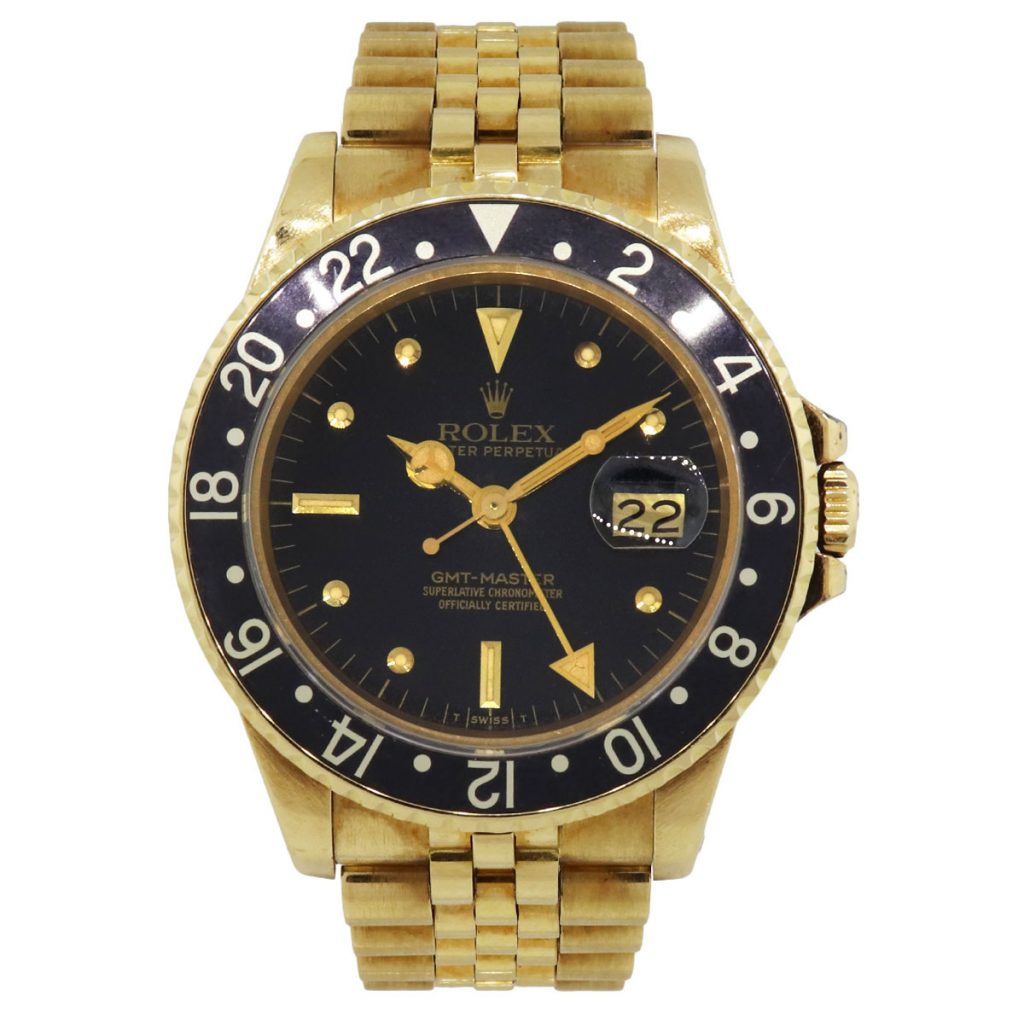 yellow gold gmt master watch