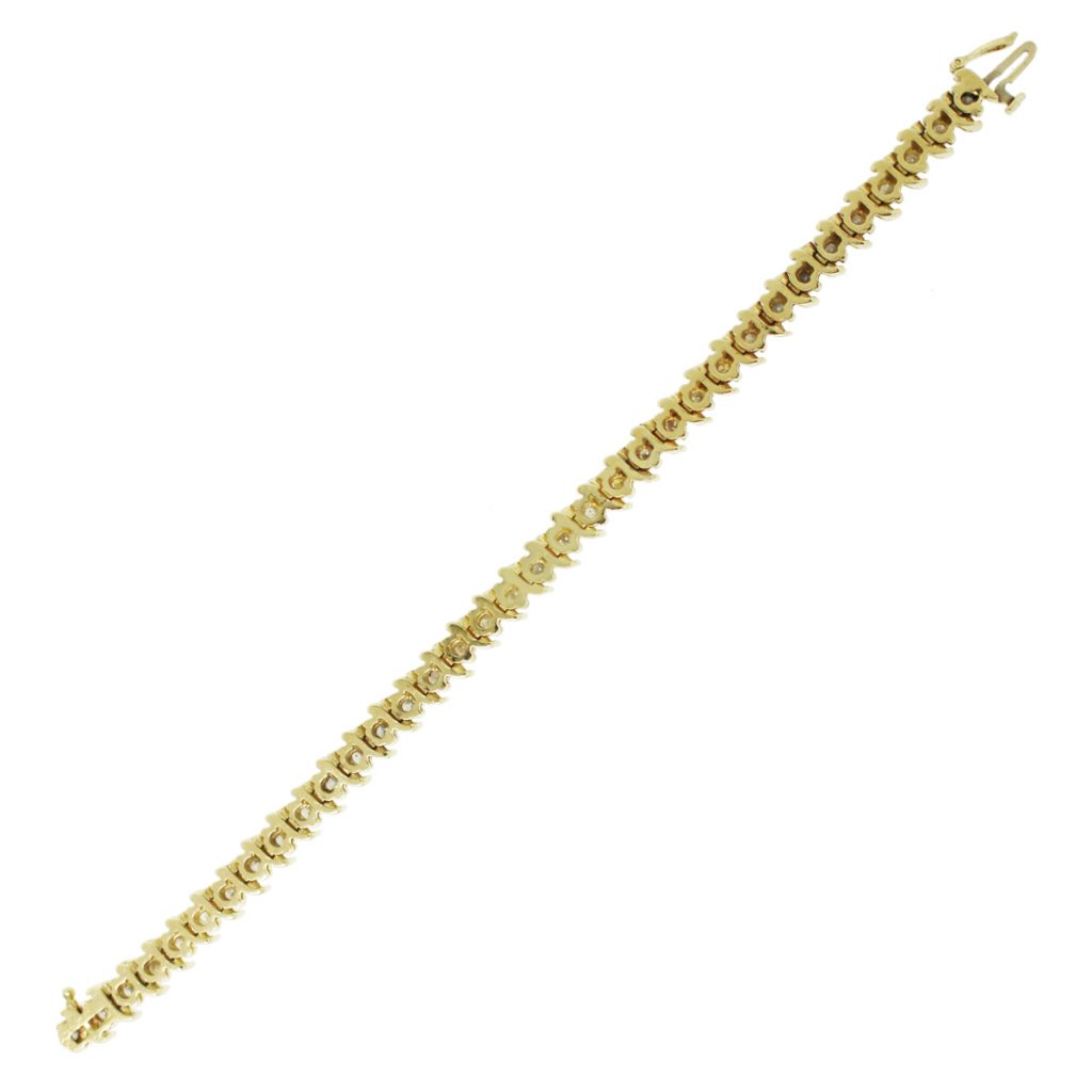 14k yellow gold diamond tennis bracelet