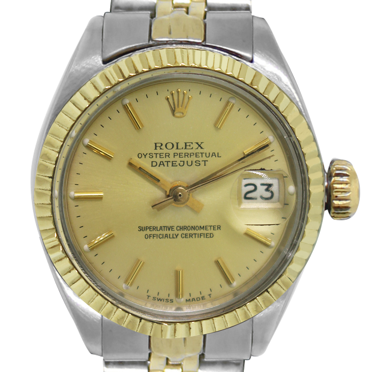 Rolex Two Tone Champagne Dial Ladies Watch