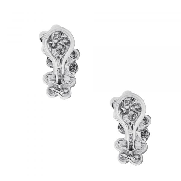 Diamond omega back earrings