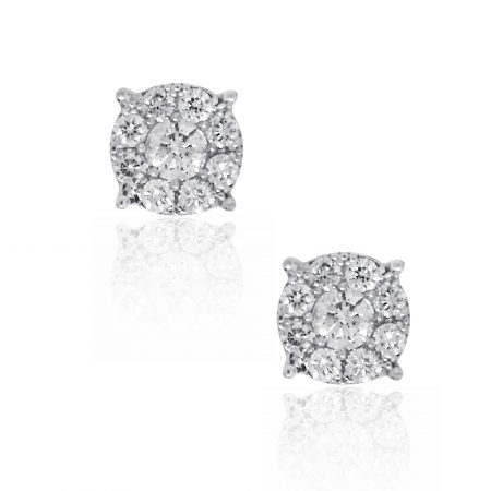 Diamond cluster earrings
