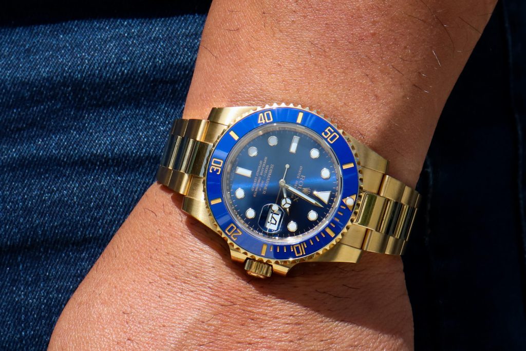 blue face submariner gold