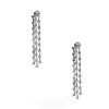 white gold 3 row diamond earrings