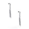 white gold 3 row diamond earrings