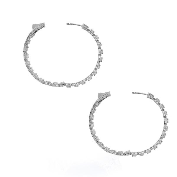 Inside out diamond hoop earrings