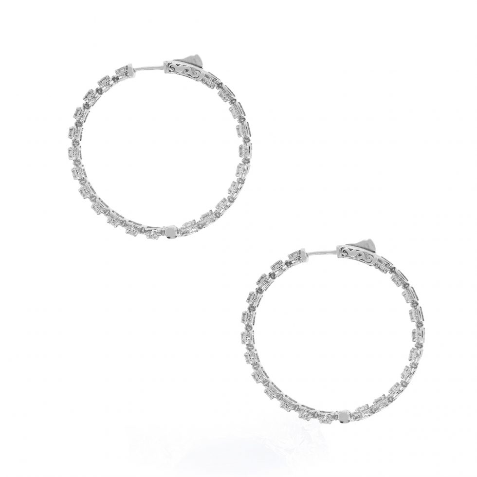 Inside out diamond hoop earrings