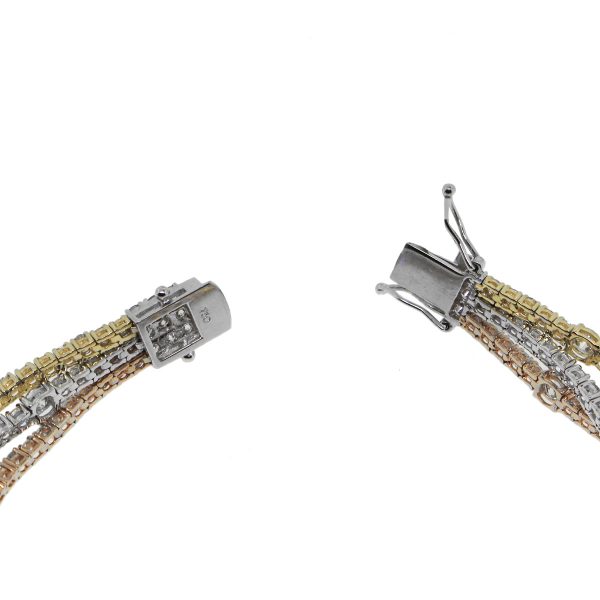 tri color gold tennis bracelet