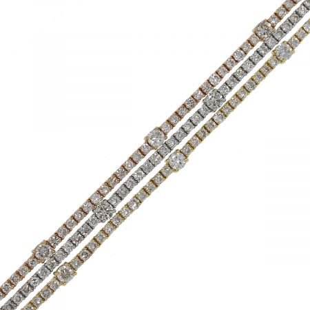 tri color gold tennis bracelet