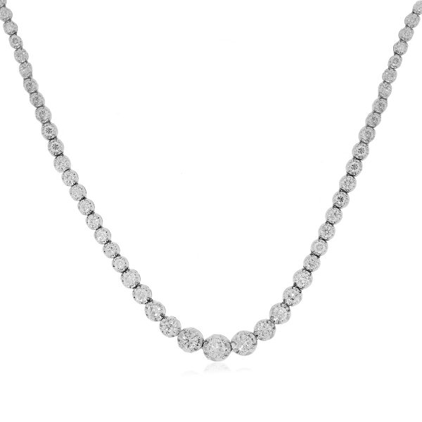 White gold diamond tennis necklace