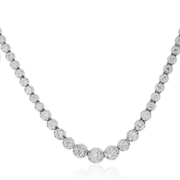 White gold diamond tennis necklace
