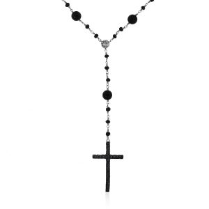 Black Diamond Rosary Necklace