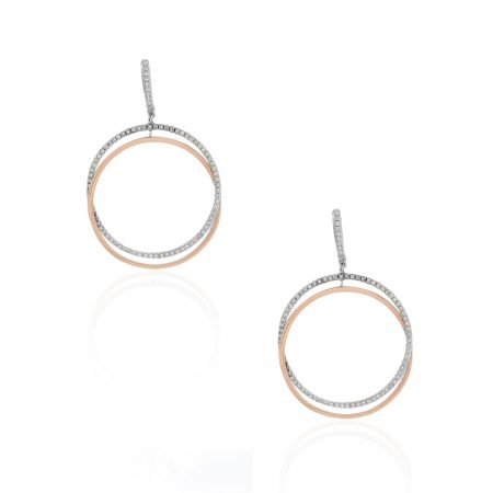 two tone diamond earrings