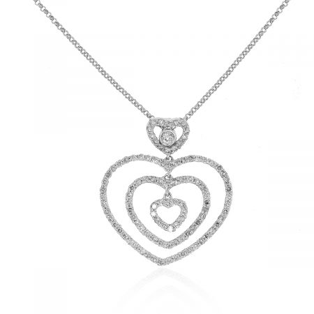 white gold diamond heart necklace