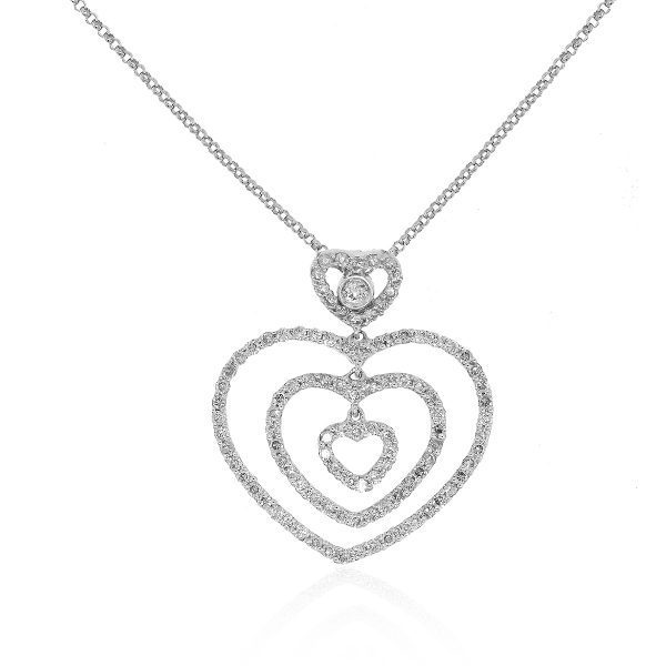 white gold diamond heart necklace